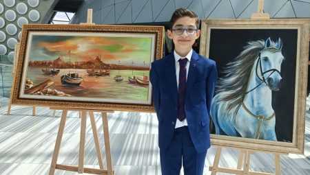 Küçük ressam şehit babası anısına sergi düzenledi – Son Dakika Türkiye Haberleri